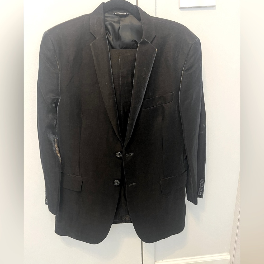 Patricia Pepe men’s cotton shimmer black suit set Italian